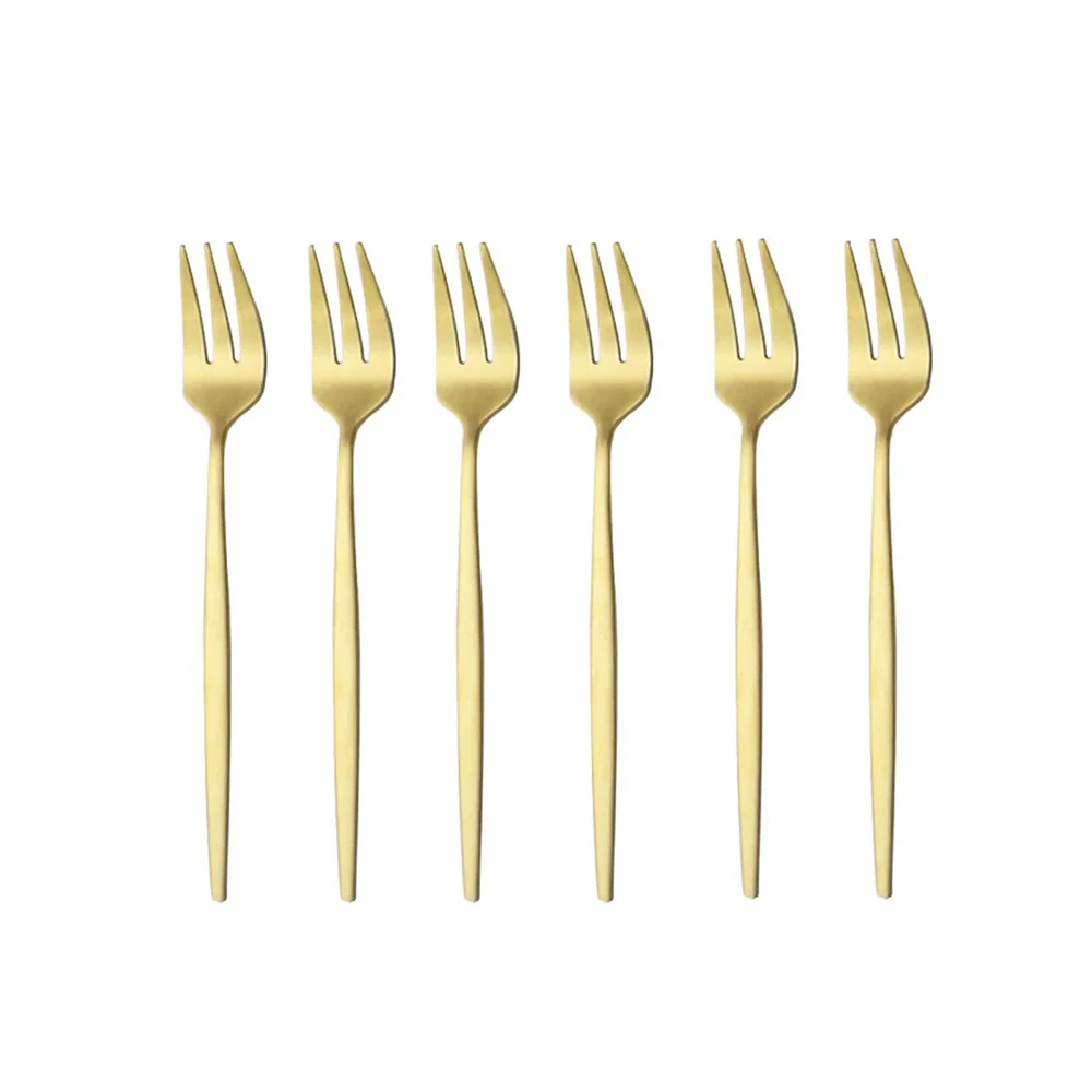 Kitchen Gadgets Gold - 6Pcs Stainless Steel Matte Cake Fruit