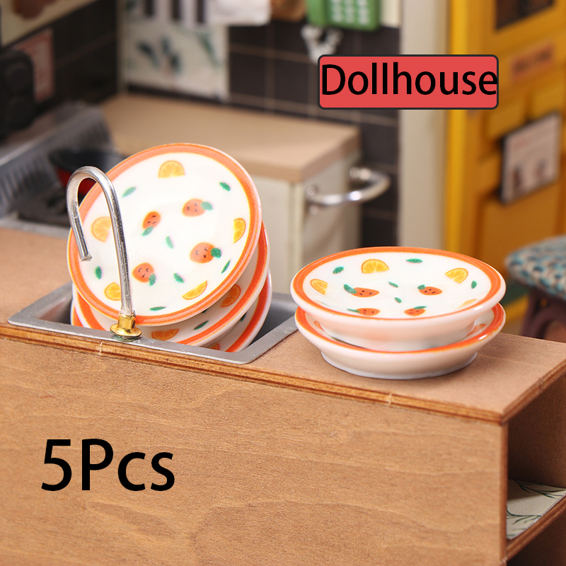 5Pcs 1/12 Dollhouse Mini Plate - Kitchen Gadgets Best review and price