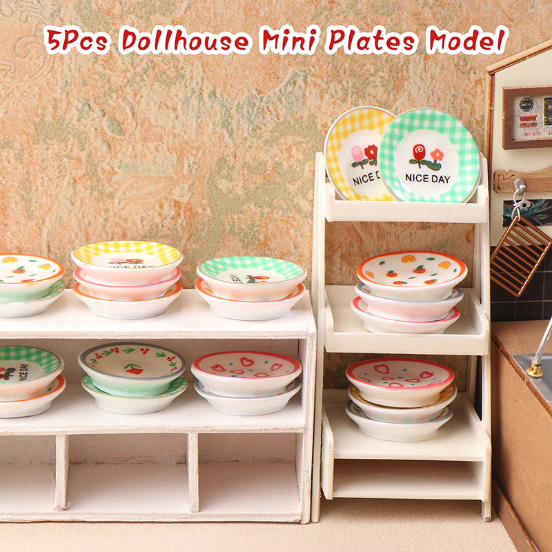 5Pcs 1/12 Dollhouse Mini Plate - Kitchen Gadgets Best review and price