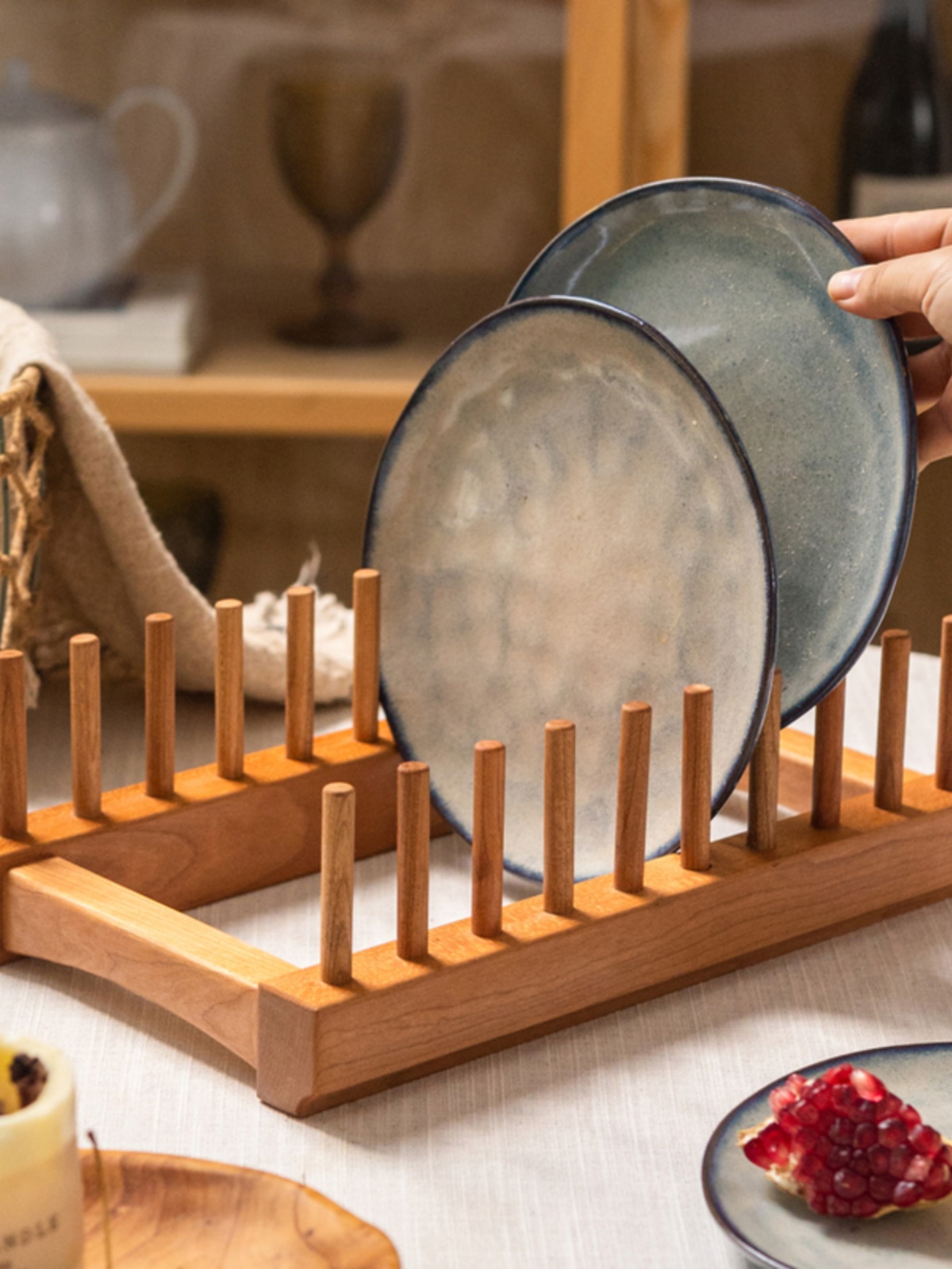 Red Cherry Wood Bowl Ra Draina - Kitchen Utensil Holder review and price