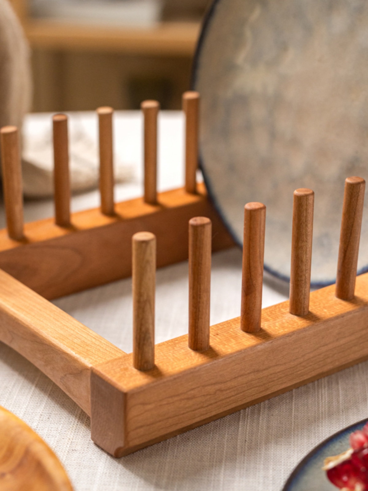 Red Cherry Wood Bowl Ra Draina - Kitchen Utensil Holder review and price