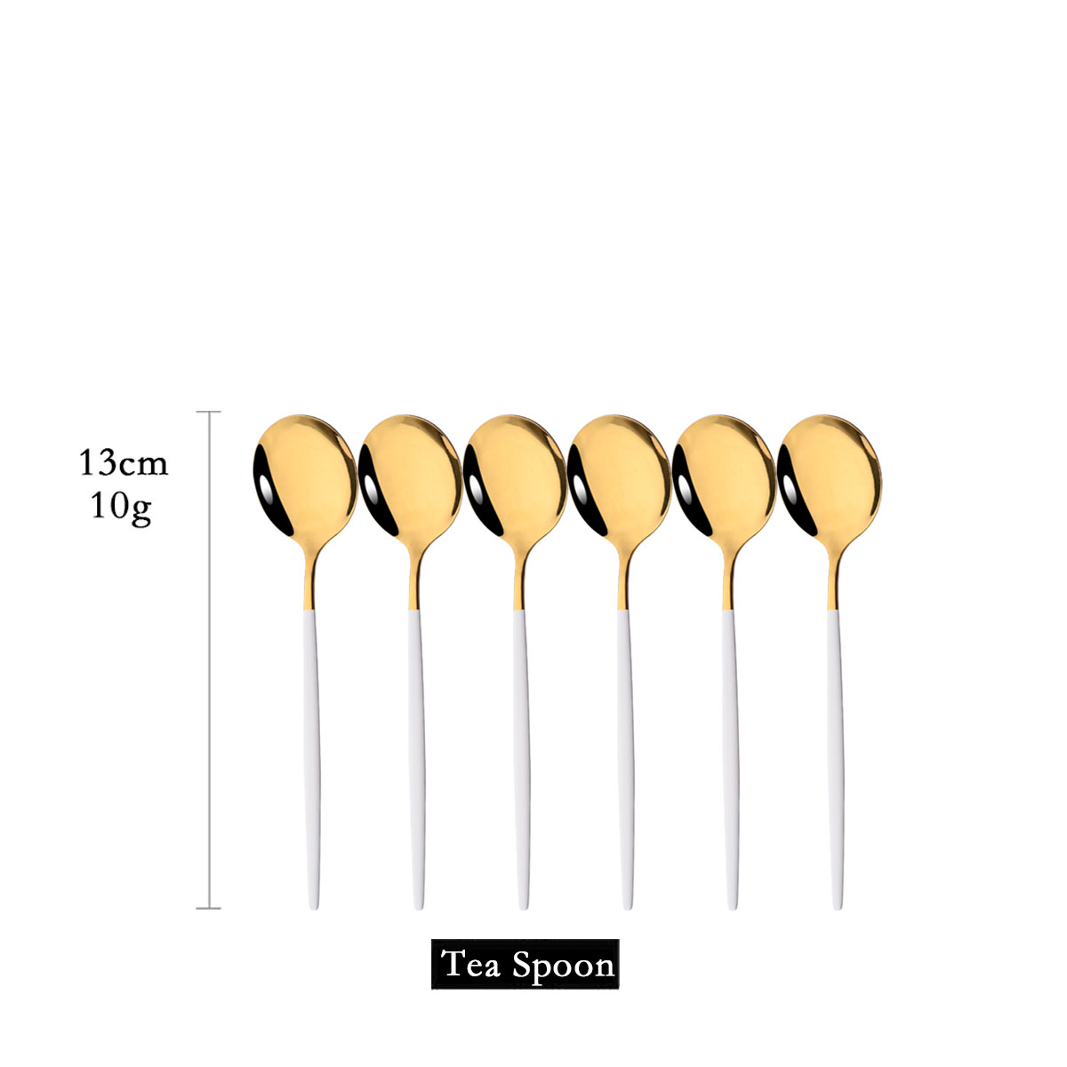 6Pcs Mirror White Gold Tea Spo - Kitchen Gadgets Gold review and price