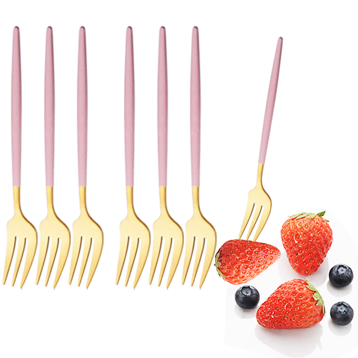 6Pcs Pink Gold Dinnerware Set  - Kitchen Gadgets Gold review and price