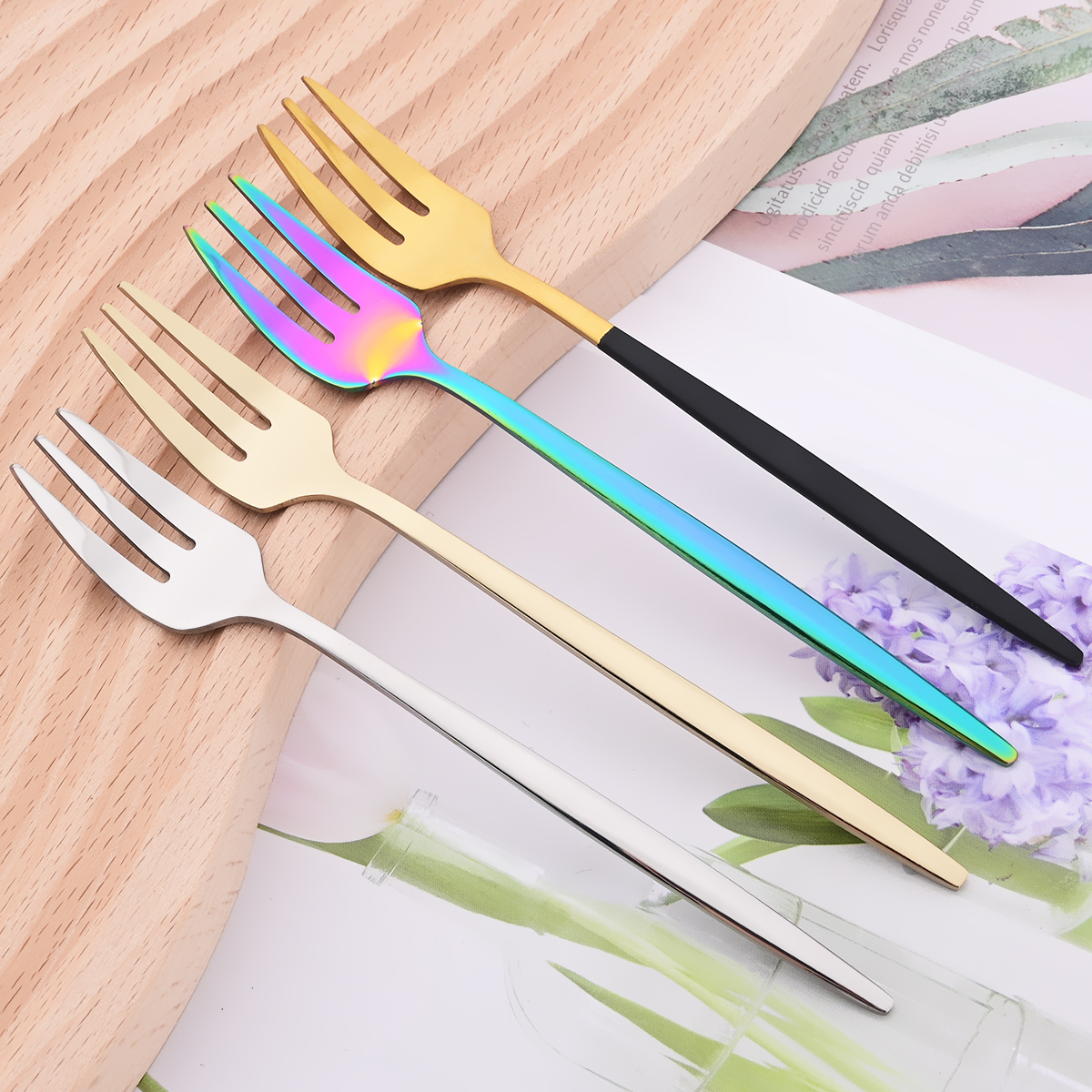 6Pcs Pink Gold Dinnerware Set  - Kitchen Gadgets Gold review and price