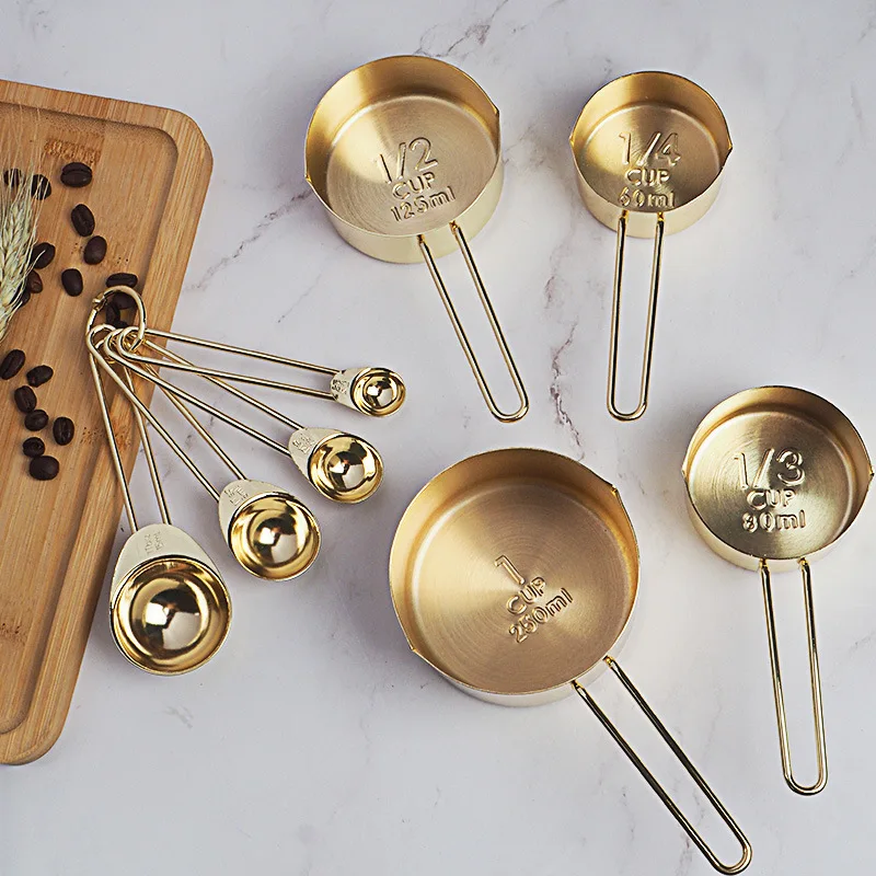 8pcs/set Rose Gold Measuring S - Kitchen Gadgets Gold review and price