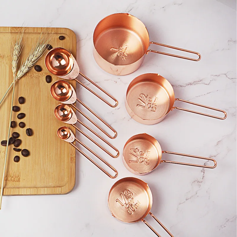 8pcs/set Rose Gold Measuring S - Kitchen Gadgets Gold review and price