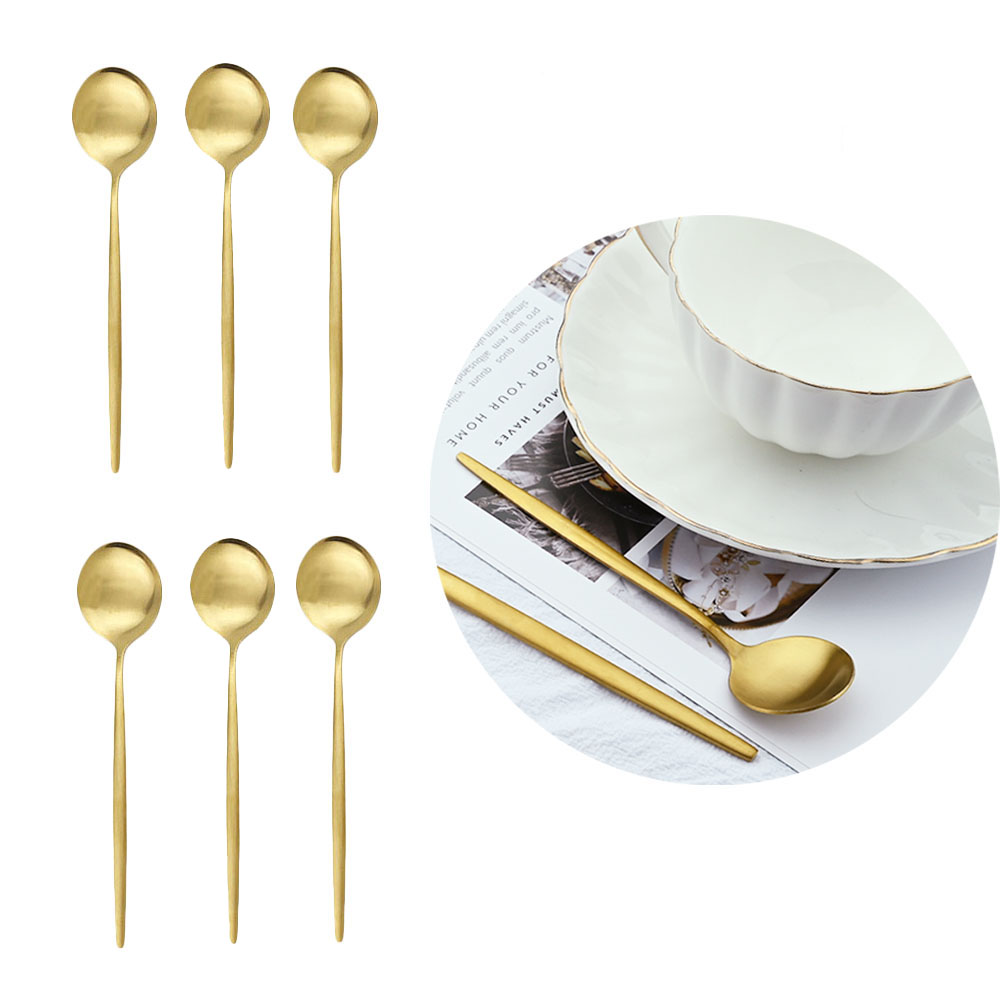 6Pcs Matte Stainless Steel Tea - Kitchen Gadgets Gold review and price