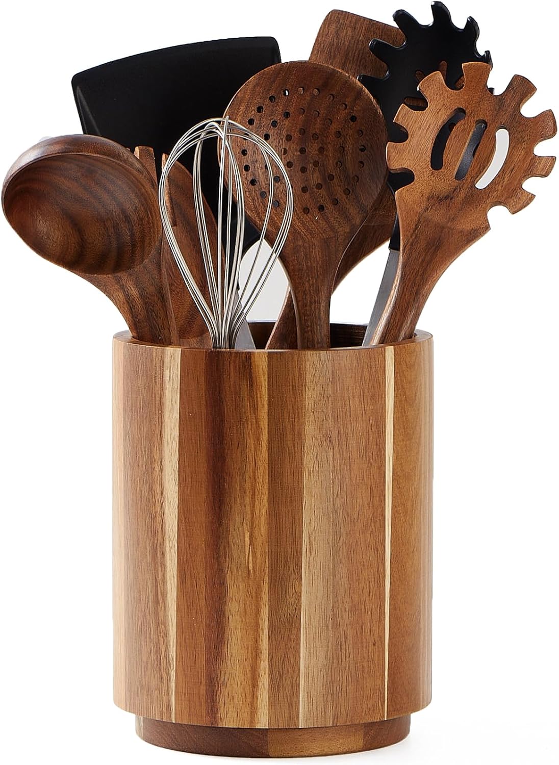 Acacia Wood Utensil Holder, 36 - Kitchen Utensil Holder review and price