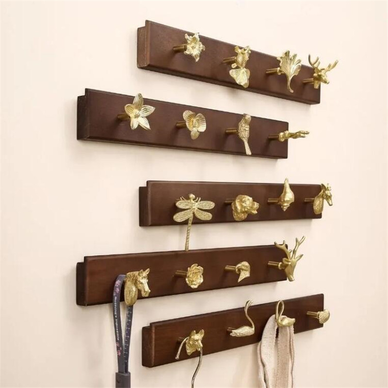 Wall Mount Row Hook Brass Anim - Kitchen Gadgets Gold review and price