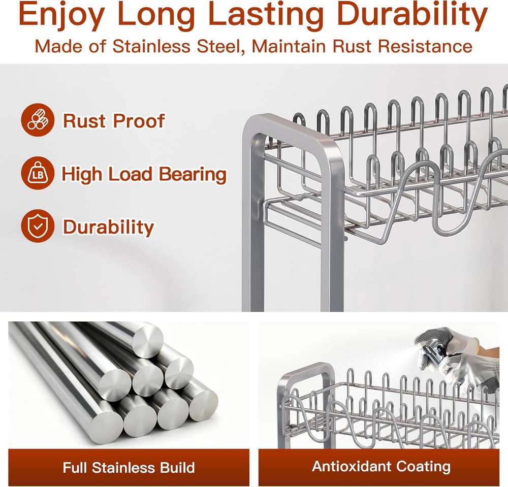 2 Tier Dish Drying Rack for Ki - Kitchen Utensil Holder review and price