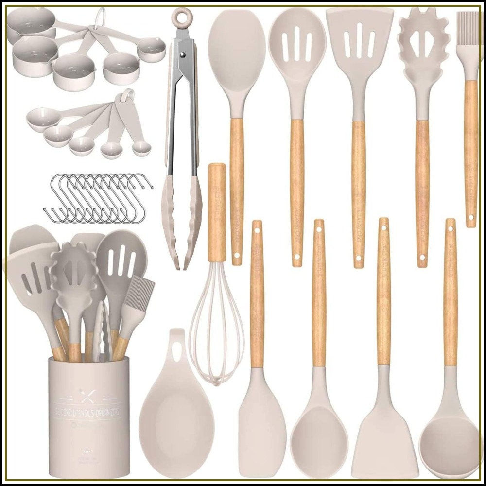 33-Piece Non-Stick Silicone Ki - Kitchen Utensil Holder review and price
