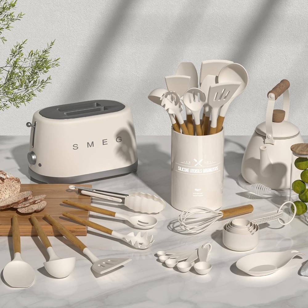 33-Piece Non-Stick Silicone Ki - Kitchen Utensil Holder review and price
