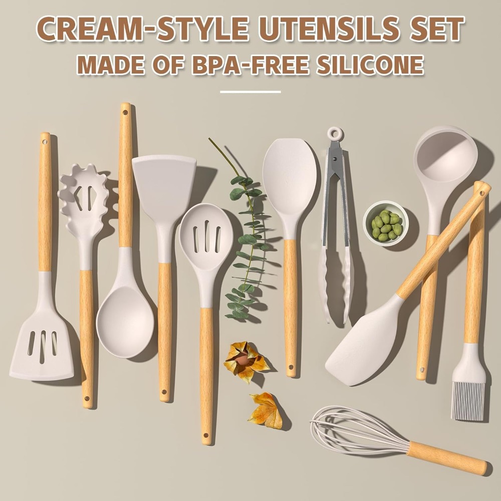 33-Piece Non-Stick Silicone Ki - Kitchen Utensil Holder review and price